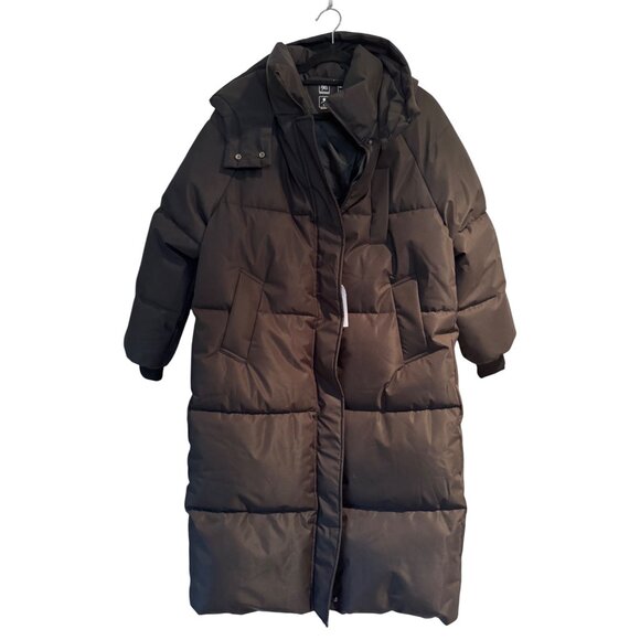 Puffit Coat Black NWT Size Large Long Puffer Jacket Thickened Winter Hooded Deep - Picture 10 of 13